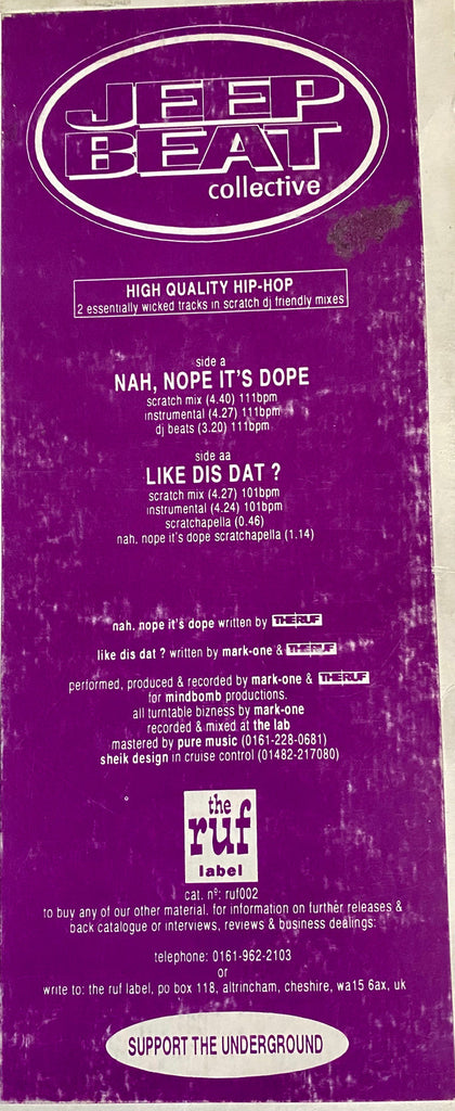Jeep Beat Collective : Nah, Nope It's Dope / Like Dis Dat? (12")
