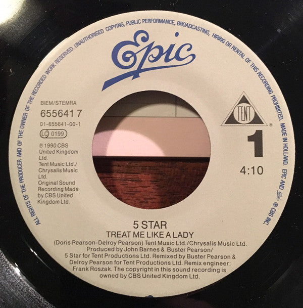 Five Star : Treat Me Like A Lady (7", Single)
