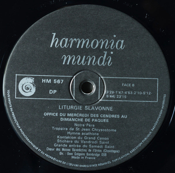 Monastère Bénédictin Chevetogne : Chants De La Liturgie Slavonne (LP, Album, RE)