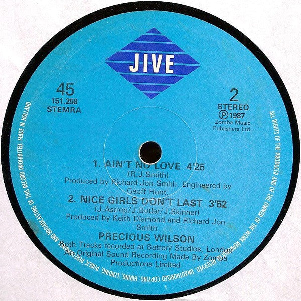 Precious Wilson : Only The Strong Survive (12", Maxi)