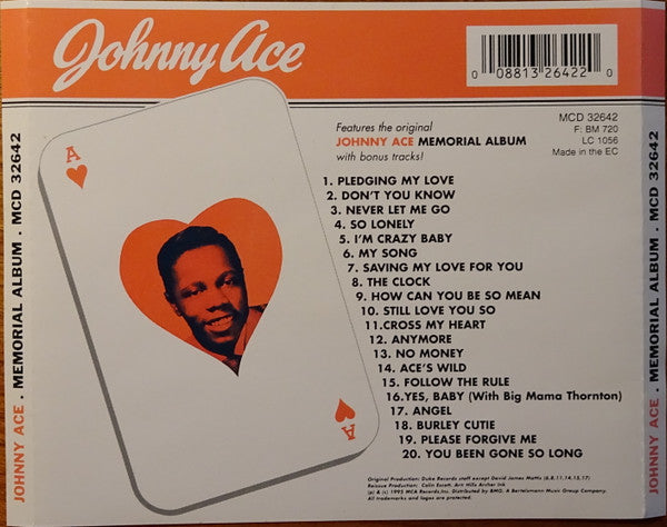 Johnny Ace : Memorial Album (CD, Album, Bon)