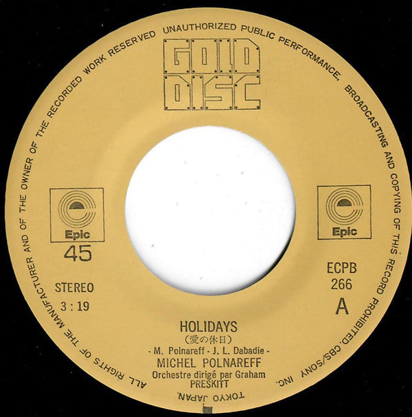 Michel Polnareff :  Holidays / Gloria (7", Single)