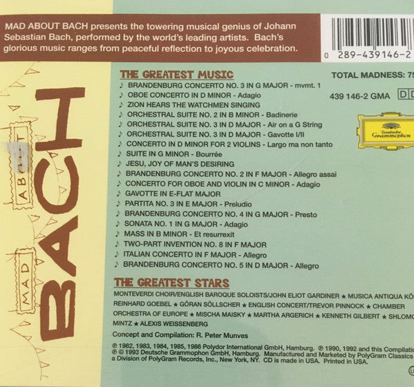 Johann Sebastian Bach : Mad About Bach (CD, Comp)