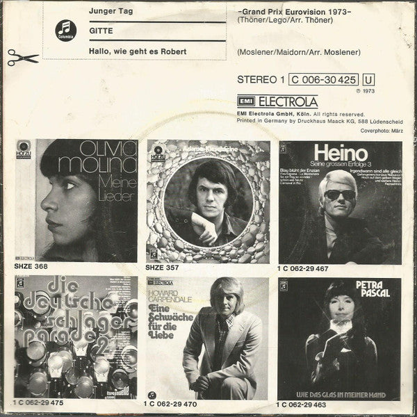 Gitte* : Junger Tag (7", Single)