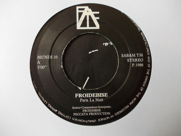 Jean-Pierre Froidebise : Paris La Nuit (7")