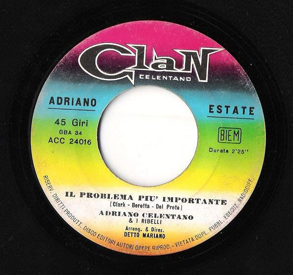 Adriano Celentano : Il Problema Più Importante / È Inutile Davvero (7")