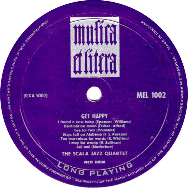 The Scala Jazz Quartet : Get Happy (LP, Mono)