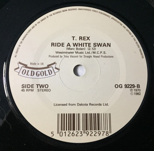 T. Rex : Hot Love / Ride A White Swan (7", RP)
