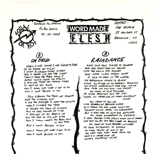 Word Made Flesh : Word Made Flesh (7")