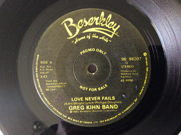 Greg Kihn Band : Love Never Fails (7", Single, Promo)