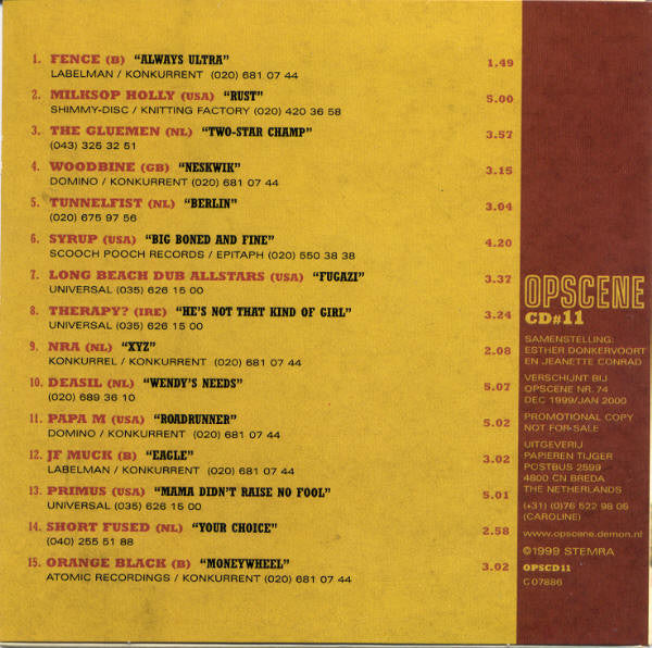 Various : Opscene CD#11 (CD, Comp, Promo)