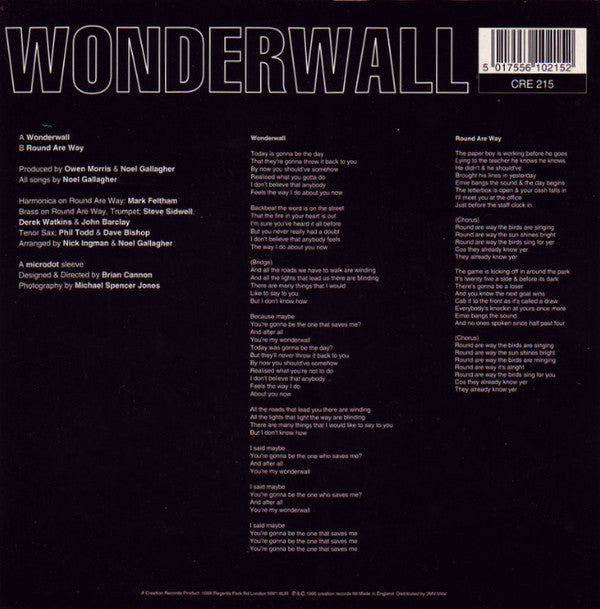 Oasis (2) : Wonderwall (7", Single)