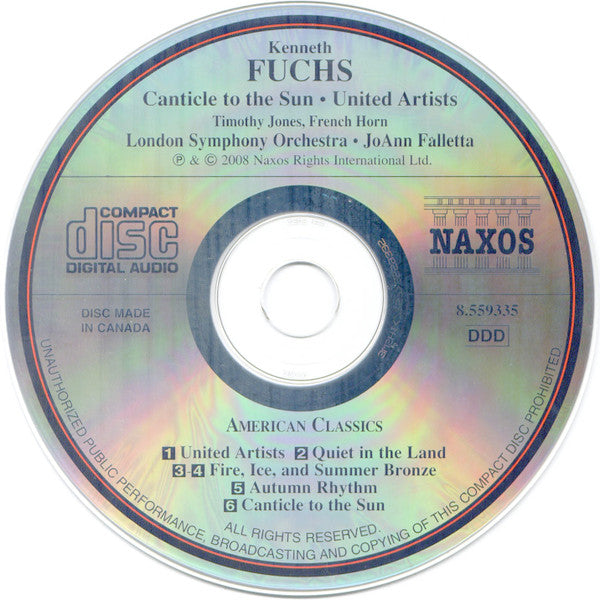 Kenneth Fuchs - Timothy Jones (3), London Symphony Orchestra, JoAnn Falletta : Canticle To The Sun • United Artists (CD, Album)