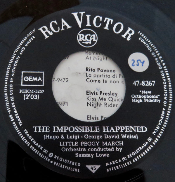 Peggy March : The Impossible Happened / Waterfall (7", Single)