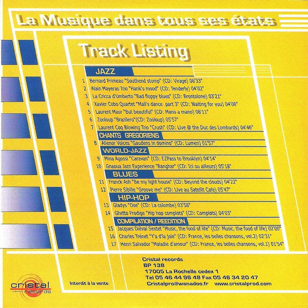 Various : La Musique Dans Tous Ses Etats... - Compilation 2 (CD, Comp, Promo)