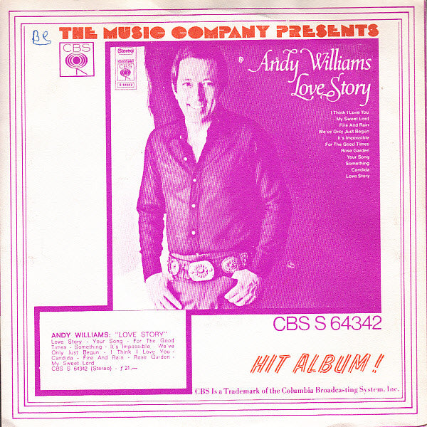 Andy Williams : Love Story / May Each Day (7", Single)