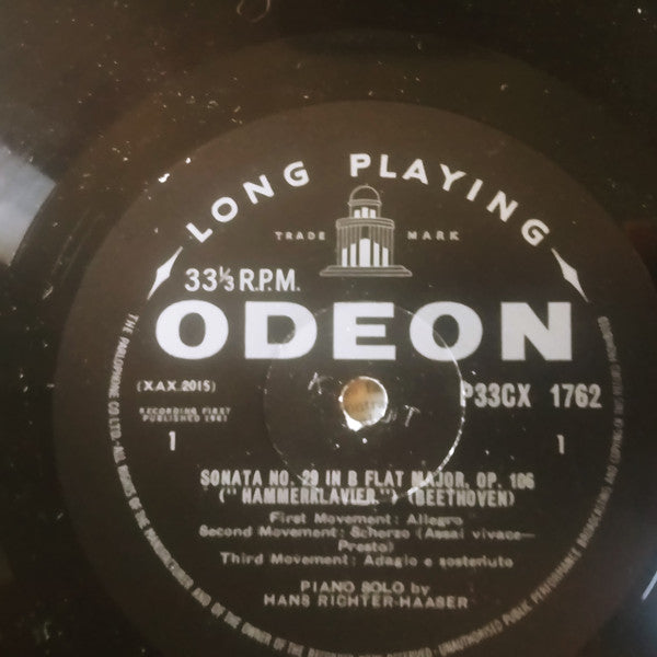 Hans Richter-Haaser - Ludwig van Beethoven : Piano Sonatas: No. 27 In E Minor, Op. 90; No. 29 In B Flat, Op.106 "Hammerklavier" (LP, Album, Mono)