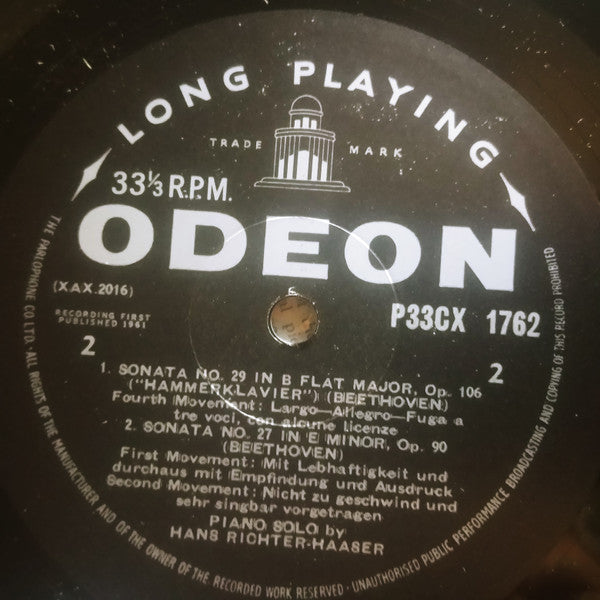 Hans Richter-Haaser - Ludwig van Beethoven : Piano Sonatas: No. 27 In E Minor, Op. 90; No. 29 In B Flat, Op.106 "Hammerklavier" (LP, Album, Mono)