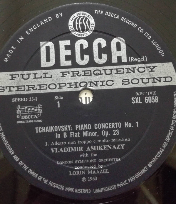Pyotr Ilyich Tchaikovsky, Vladimir Ashkenazy, Lorin Maazel, London Symphony Orchestra : Piano Concerto Nº 1 (LP, ED2)