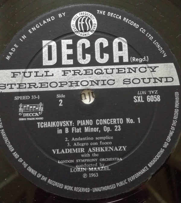 Pyotr Ilyich Tchaikovsky, Vladimir Ashkenazy, Lorin Maazel, London Symphony Orchestra : Piano Concerto Nº 1 (LP, ED2)