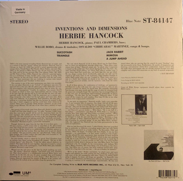 Herbie Hancock : Inventions & Dimensions (LP, Album, RE, 180)