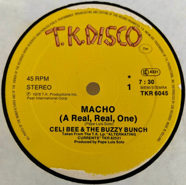 Celi Bee & The Buzzy Bunch : Macho (A Real, Real, One) (12")