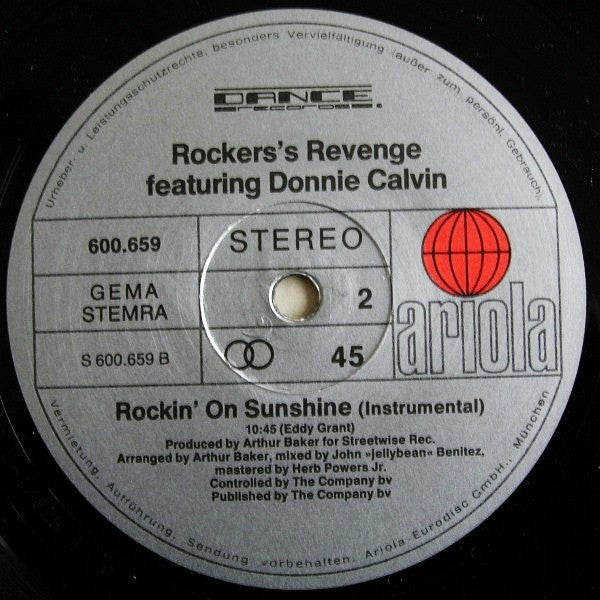 Rockers Revenge Featuring Donnie Calvin : Walkin' On Sunshine (12")
