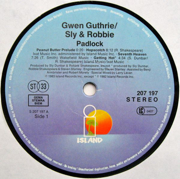Larry Levan Featuring Sly Dunbar, Robbie Shakespeare, Gwen Guthrie, Wally Badarou, Darryl Thompson* : Padlock (Special Mixes) (LP, MiniAlbum)