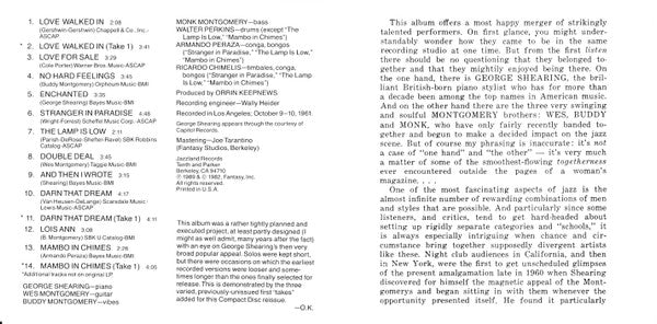 George Shearing And The Montgomery Brothers : George Shearing And The Montgomery Brothers (CD, Album, RE, RM)