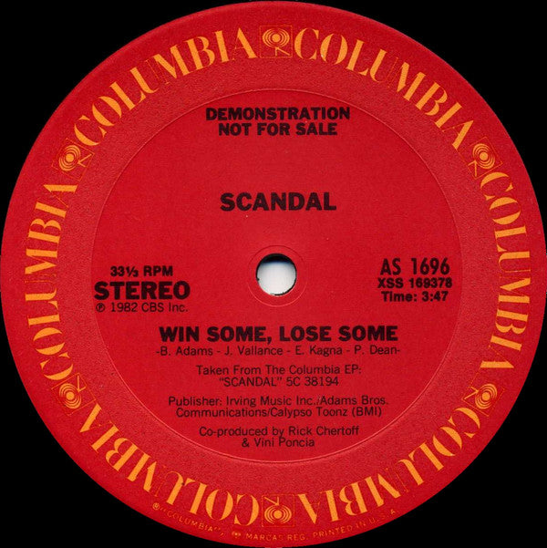Scandal (4) : Win Some, Lose Some (12", Promo)