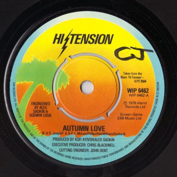 Hi-Tension : Autumn Love / Unspoken (7", Single)