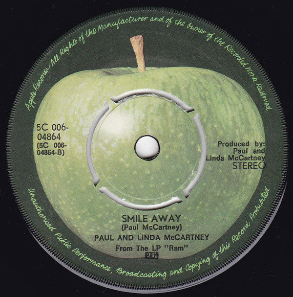 Paul And Linda McCartney* : Eat At Home / Smile Away (7", Single, Pus)