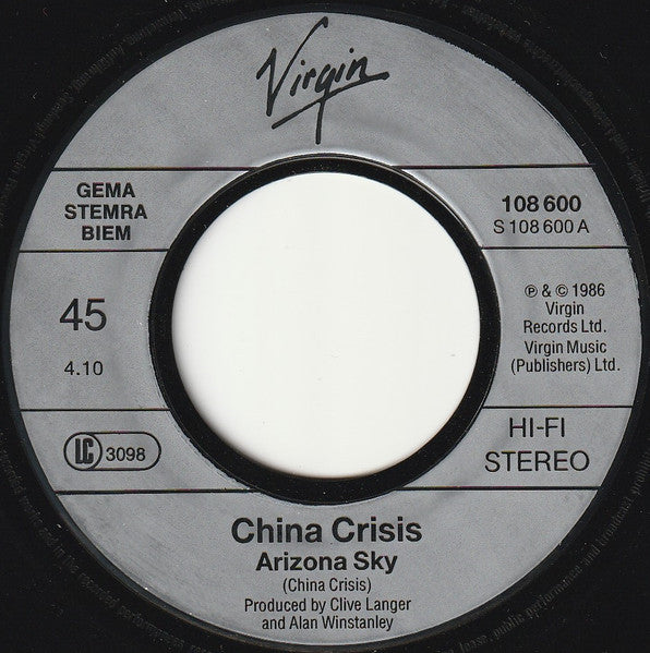 China Crisis : Arizona Sky (7", Single)