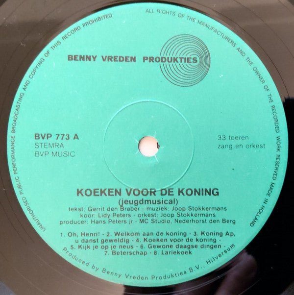 Orkest o.l.v. Joop Stokkermans - Kinderkoor Lidy Peters : Koeken Voor De Koning (LP)