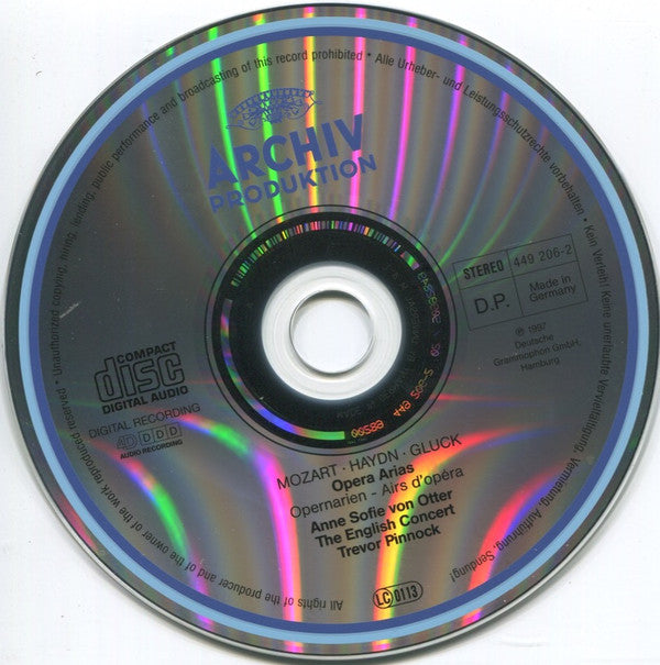 Wolfgang Amadeus Mozart, Joseph Haydn, Christoph Willibald Gluck, Trevor Pinnock, The English Concert, Anne Sofie Von Otter : Opera Arias (CD, Album, RE)