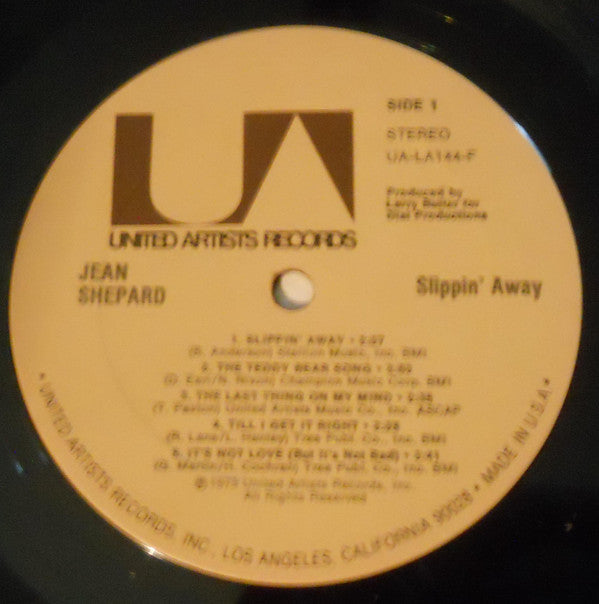 Jean Shepard : Slippin' Away (LP, Album, Ter)