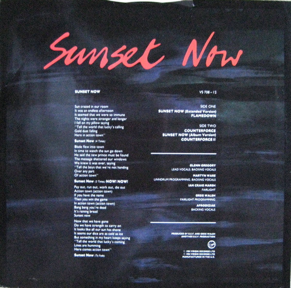 Heaven 17 : Sunset Now (12", Single)