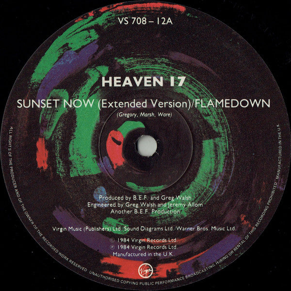 Heaven 17 : Sunset Now (12", Single)