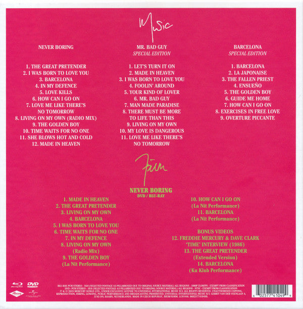 Freddie Mercury : Never Boring (Box, Comp + CD, Comp + CD, Album, RE, S/Edition + )