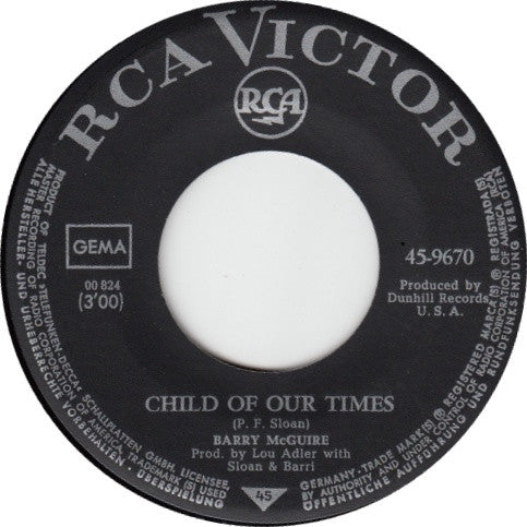 Barry McGuire : Upon A Painted Ocean / Child Of Our Times (7", Single)