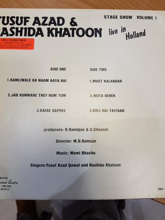 Yusuf Azad Qawwal & Rashida Khatoon : Live In Holland (Stage Show Volume 1) (LP, Album)