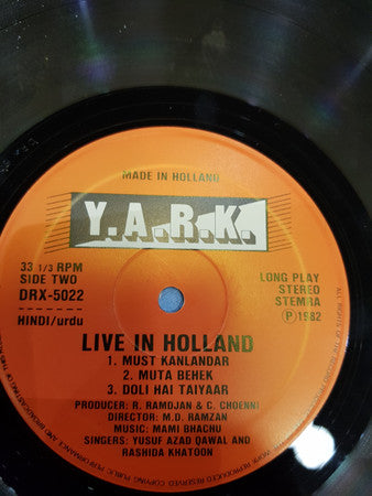 Yusuf Azad Qawwal & Rashida Khatoon : Live In Holland (Stage Show Volume 1) (LP, Album)
