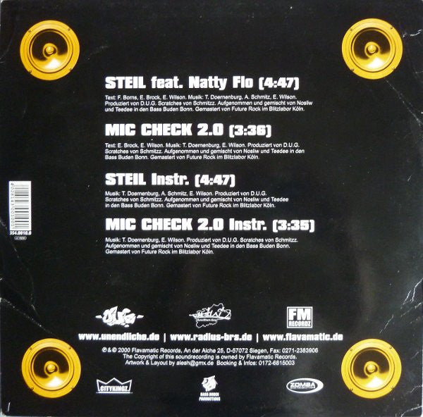 Die Unendlichen Gedichte : Steil / Mic Check 2.0 (12", Maxi)
