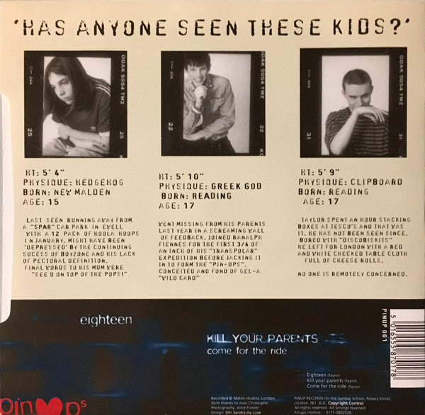 Pinups (2) : Eighteen / Kill Your Parents (7", Single)