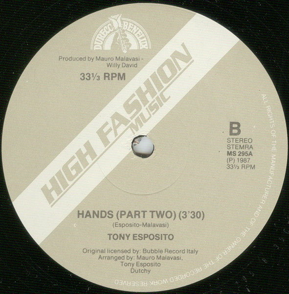 Tony Esposito : Hands (Mani Mani) (12")