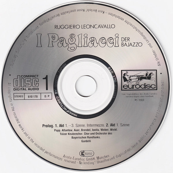 Pietro Mascagni, Ruggiero Leoncavallo, Lamberto Gardelli, Martina Arroyo, Franco Bonisolli, Livia Budai, Bernd Weikl, Münchner Rundfunkorchester : Cavalleria Rusticana & I Pagliacci (3xCD, Comp)