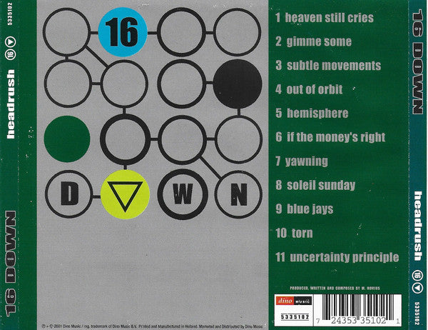 16 Down : Headrush (CD, Album)
