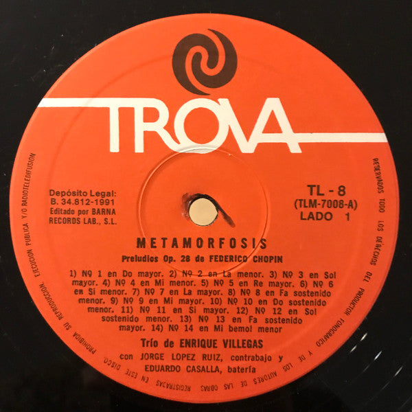 Trio Enrique Villegas* : Metamorfosis (LP, Album, Mono, RE)