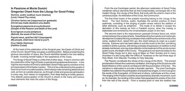 Nova Schola Gregoriana, Alberto Turco : In Passione Et Morte Domini (Gregorian Chant For Good Friday) (CD, Album)