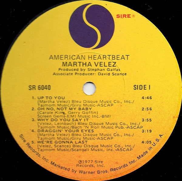 Martha Velez : American Heartbeat (LP, Album, Los)